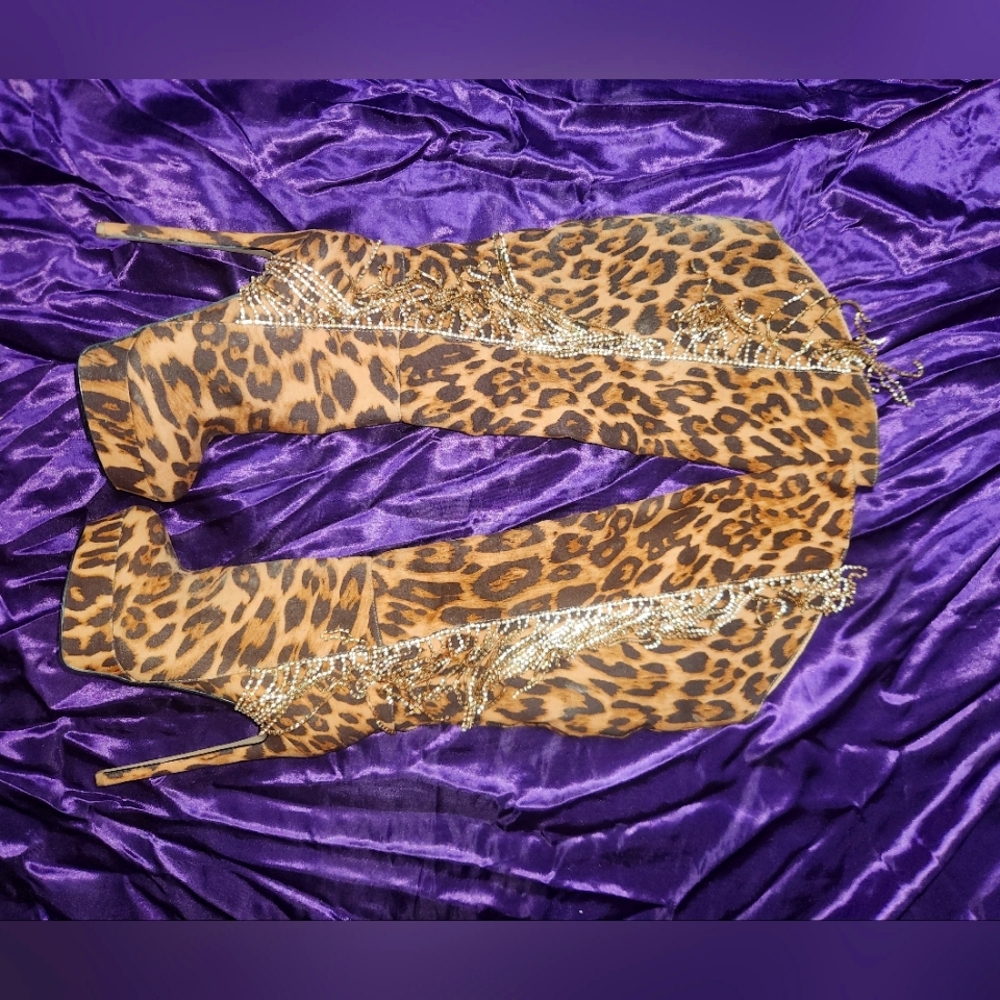 Never worn cheetah boots